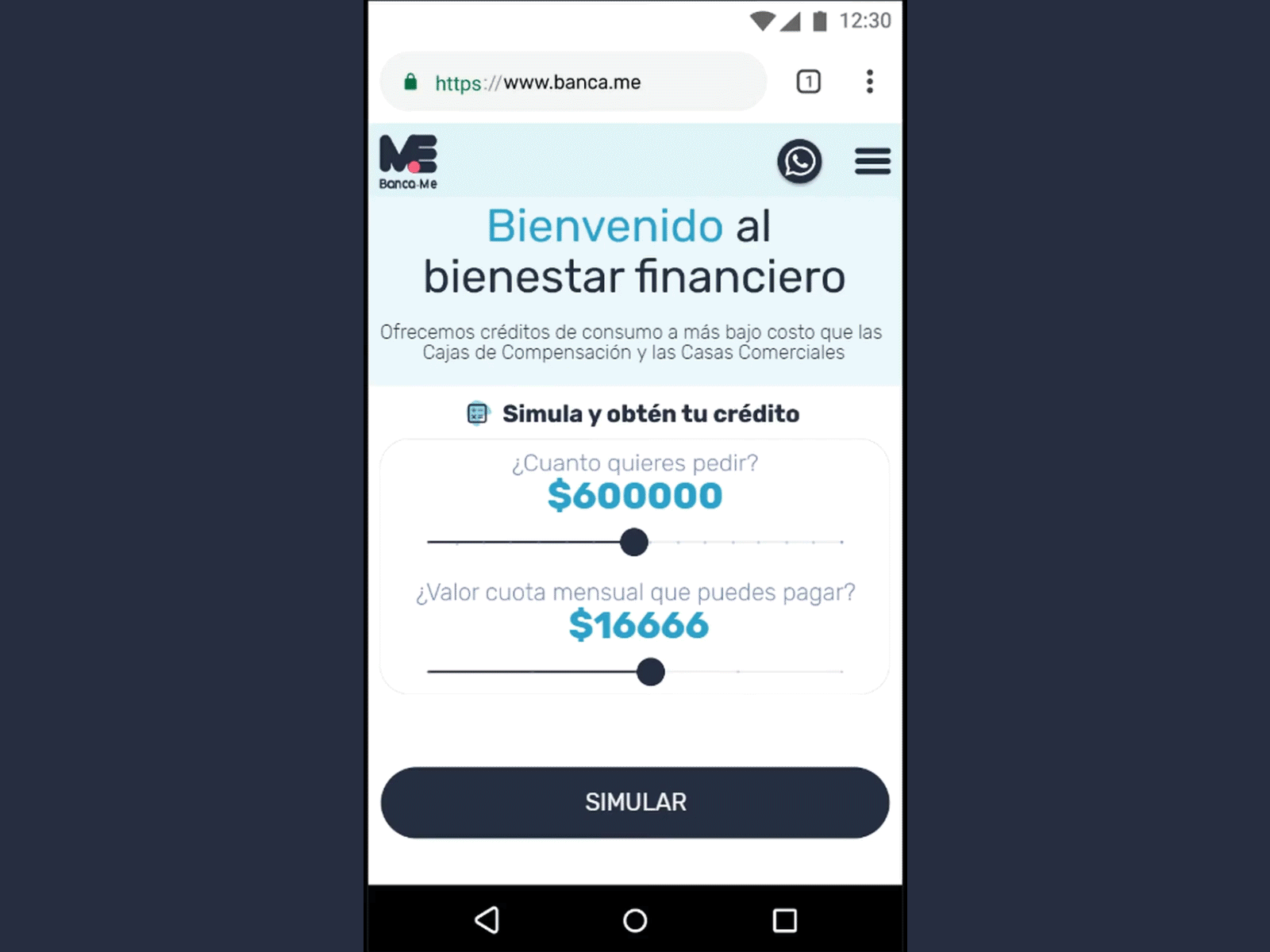 Loan web prototype