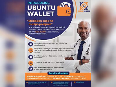 Print Posters (Ubuntu Hospital) branding campaign design fliers flyer illustration logo minimal posters print ui ux vector