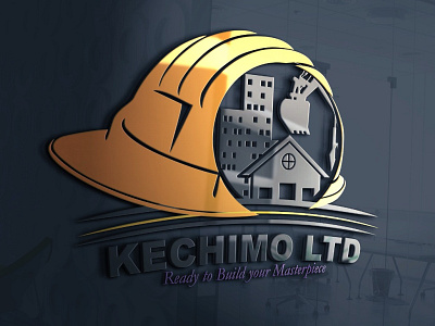 Construction Logo Kechimo LTD 3d 3d logo branding building construction logo design fliers flyer graphic design illustration logo minimal motion graphics ui ux vector