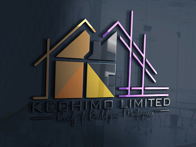 Building & Construction Logo Kechimo LTD 3d 3d logo branding design fliers flyer graphic design illustration logo minimal nice ui ux vector