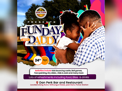 Fun day with Daddy flyer branding design fliers flyer graphic design logo minimal motion graphics vector