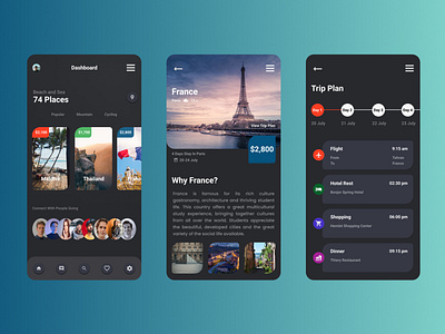 Travel App mobile app travel app ui ui design ux