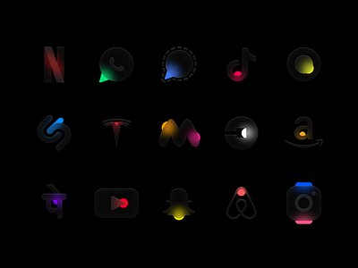 Phone Glass Icon set design icon logo minimal ui