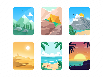 Travel App - Destination Illustrations