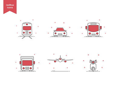redBus Icon Design - Revamp Project app branding clean design graphic design icon illustration logo minimal ui vector
