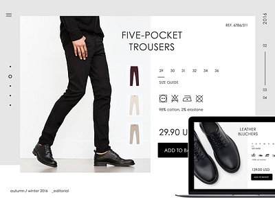 product page // Fashion for Men e commerce lookbook online shop