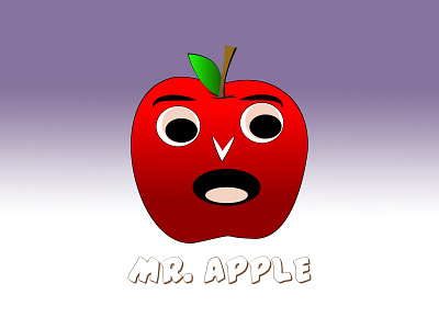 Creative Cartoon Character Illustration Apple Design