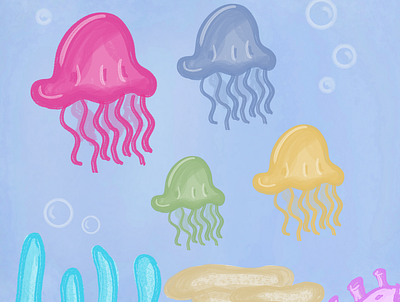 Jellyfish childrens book childrens illustration color colors illustration jellyfish sea
