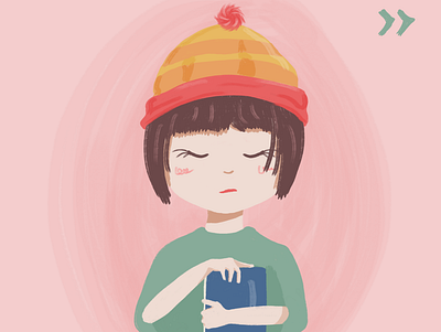 Love reading book books childrens book childrens illustration illustration pink read reading winter winter hat