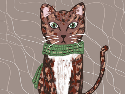 Cat with scarf