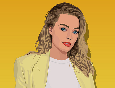 Margot Robbie Illustration adobe illustrator draw illustration