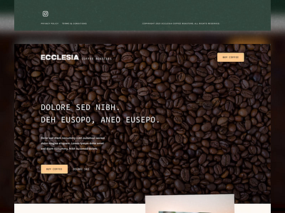 Ecclesia Coffee Roasters UI animation branding design elementor figma landing page ui ux