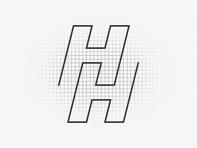 HubHero Monogram Anatomy branding design hero hh hub logo minimalist monogram symmetry tech vector visual identity