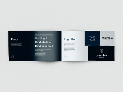 Columbia Ventures Visual ID Handbook Sample branding design logo minimalist mockup print real estate standards style guide vector
