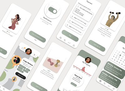 Fitnext, modern workout application adobe adobe photoshop design fitness fitness app illustration new project ux design workout