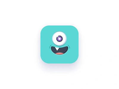 Lil Green Monster App icon app app design app icon blue design eye eyeball green icon illustration ios minimal monster smile ui ux