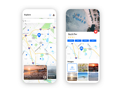 Photo Locations app app app design blue design ios location map minimal photo photography search bar ui ux