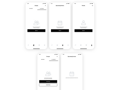 Empty States - Sign Up app app design black and white design empty state iconography ios minimal simple ui ux