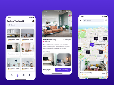 Apartment Booking App Concept airbnb app app design booking app design system ios kit minimal system ui ux