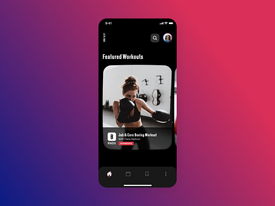 Boxing App Redesign app app design black boxing card dark mode fitness app ios minimal mobile app mobile design ui ux white workout app