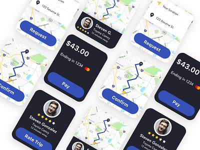 Apple watch ride share app app app design apple watch apple watch design design gps gps tracker ios map ride share ride sharing app rideshare ridesharing ui ui design ux ux design