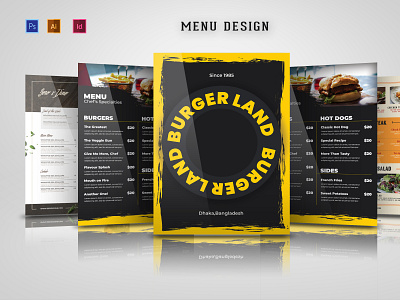 Menu Design - BURGER LAND menu design menu design template restaurant menu design