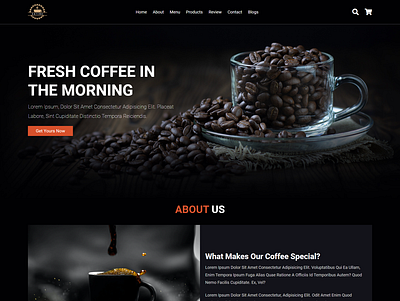 Coffee Shop - Website UI uiux web ui website ui