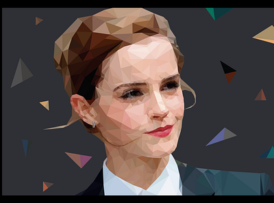 Low Poly | Emma Watson design illustration low poly low poly lowpoly lowpolyart