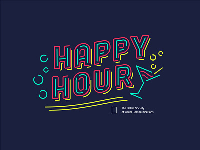 DSVC Happy Hour dsvc happy hour illustration neon neon sign typography