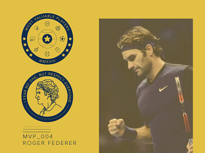 MVP_004 - Roger Federer challenge coin icon illustration illustrator mvp roger federer tennis