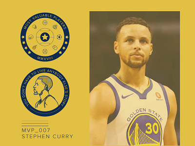 MVP_007 - Stephen Curry basketball challenge coin illustration mvp sports stephen curry