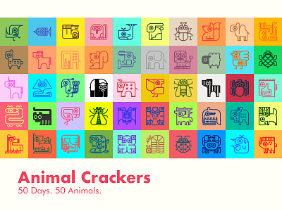 Animal Crackers simple icon illustration animal