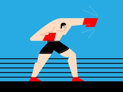 Boxer character fight man character design illustration boxing