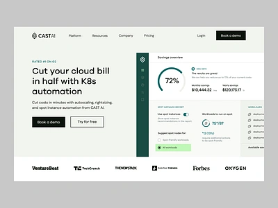 CAST AI: Homepage Exploration animation branding cast ai cloud optimization concept design exploration hero section landing page tech typography ui visual design web design