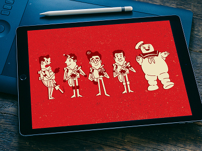 Ghostbusters (mid century style) fort worth ghostbusters illustration mid century procreate texas