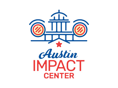 Austin Impact Center Logo austin brand branding building capital car line logo minimal texas typography