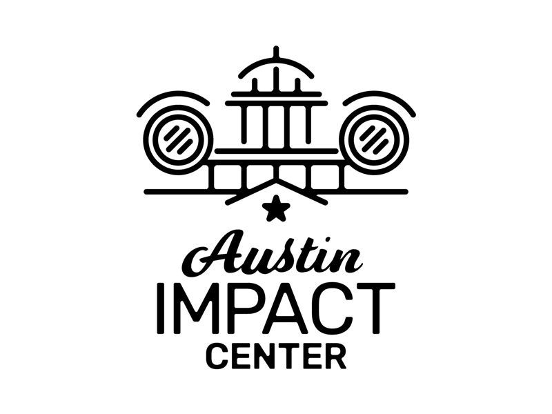 Austin Impact Center austin branding building capital car color gif logo minimal texas