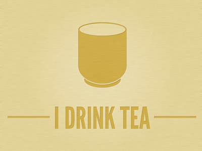 I Drink Tea Logo Simplified branding cup logo tea typography wood yellow