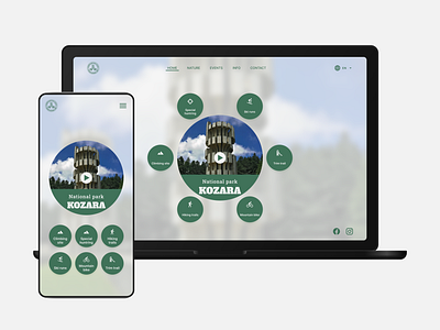 National park Kozara branding design flat minimal mobile typography ui ux vector web website