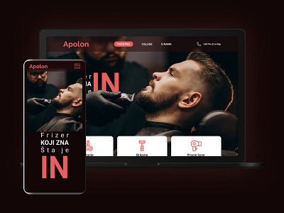 Apolon hair salon branding design icon minimal mobile typography ui ux web website