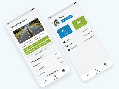 App for driving test design minimal mobile ui web website