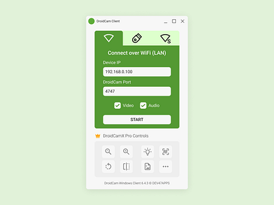 DroidCam Windows Client window