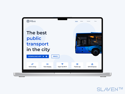 Landing page of the public trafic service design minimal ui web website