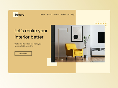 Decory desktop design figma landing design landing page