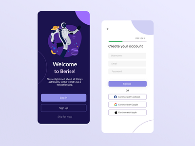 Login page for educational app