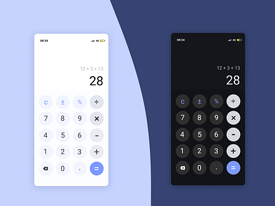 Calculator - light/dark #dailyui004