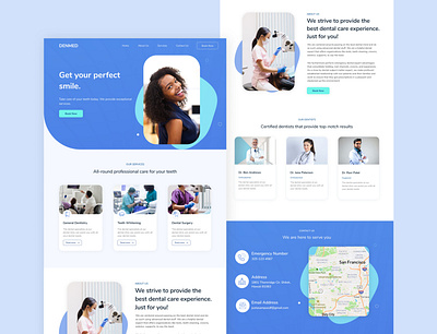 Healthcare Landing Page blue dailyui design desktop design healthcare illustration landing page