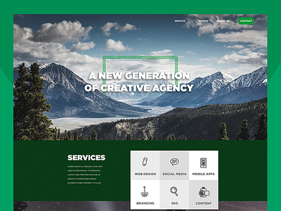 New Gen Agency. agency design green home mock up studio web design