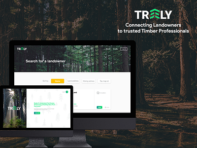 Treely Connecting Landowners with Timber Professionals. creation design life project timber ui ux web web design