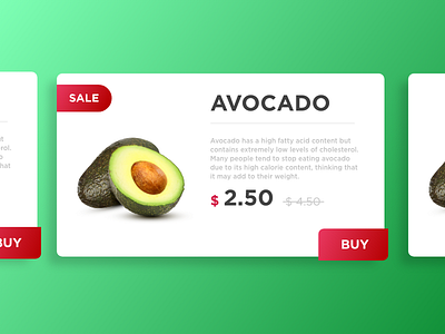 Simple Cards avocado cards design development explore green product ui ux web